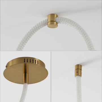 Serafina Contemporary Minimalist 360 Adjustable Silicone Neon Rope Dimmable Linear Integrated LED Flush Mount - JONATHAN Y
